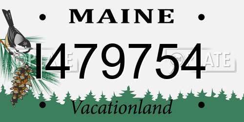 I479754 Maine License Plate