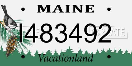 I483492 Maine License Plate