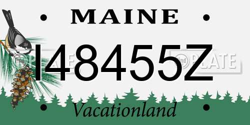 I48455Z Maine License Plate