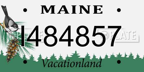 I484857 Maine License Plate