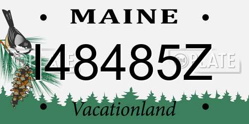 I48485Z Maine License Plate