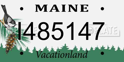 I485147 Maine License Plate