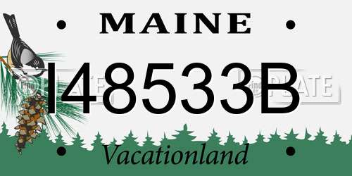 I48533B Maine License Plate