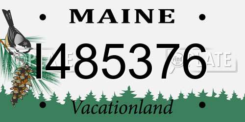 I485376 Maine License Plate