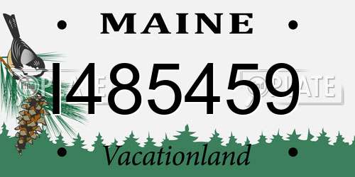 I485459 Maine License Plate