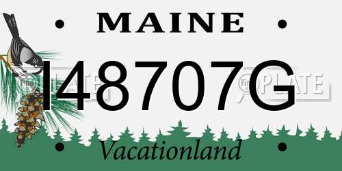 I48707G Maine License Plate