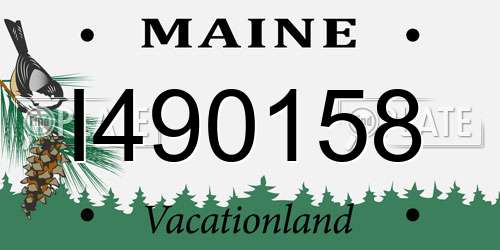 I490158 Maine License Plate