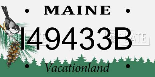 I49433B Maine License Plate