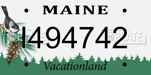 I494742 Maine License Plate