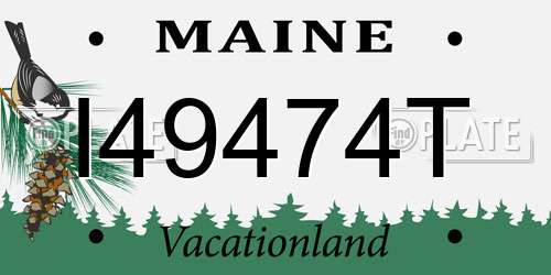 I49474T Maine License Plate