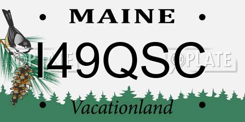 I49QSC Maine License Plate