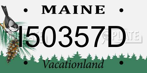 I50357D Maine License Plate