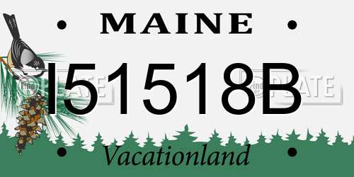 I51518B Maine License Plate