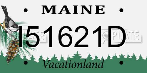 I51621D Maine License Plate