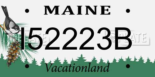 I52223B Maine License Plate