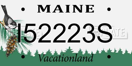 I52223S Maine License Plate