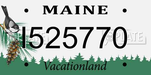 I525770 Maine License Plate