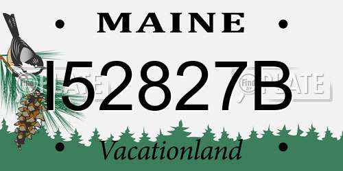 I52827B Maine License Plate