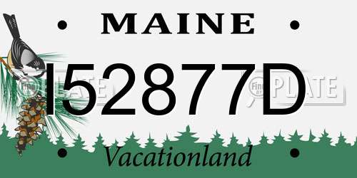 I52877D Maine License Plate