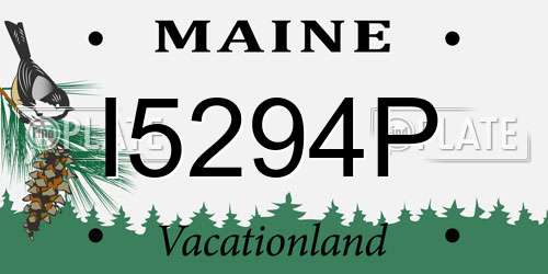 I5294P Maine License Plate