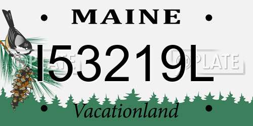 I53219L Maine License Plate