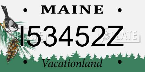 I53452Z Maine License Plate