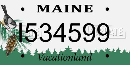 I534599 Maine License Plate