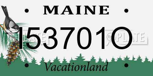I53701O Maine License Plate