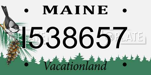 I538657 Maine License Plate