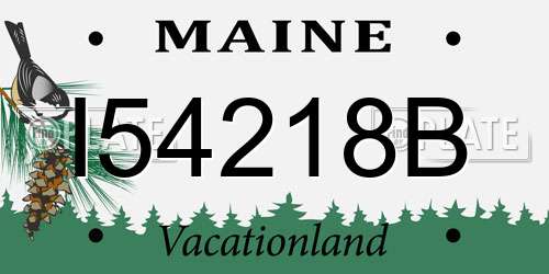I54218B Maine License Plate