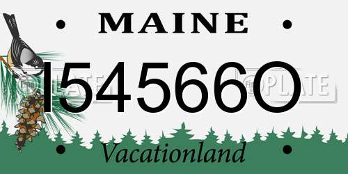 I54566O Maine License Plate