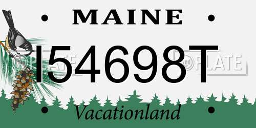 I54698T Maine License Plate