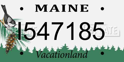 I547185 Maine License Plate