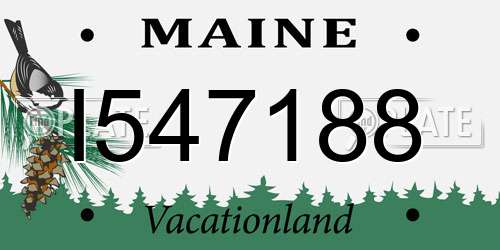 I547188 Maine License Plate