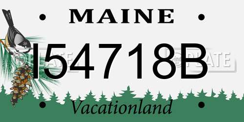 I54718B Maine License Plate