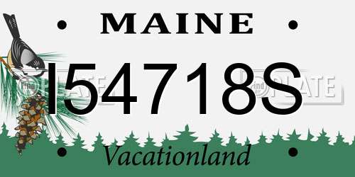 I54718S Maine License Plate