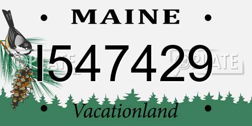 I547429 Maine License Plate