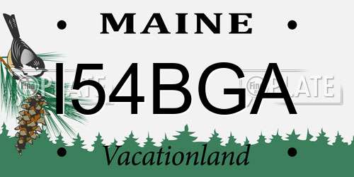I54BGA Maine License Plate