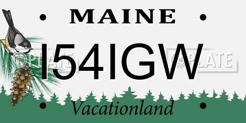 I54IGW Maine License Plate