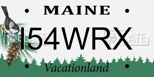 I54WRX Maine License Plate