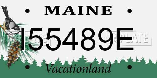 I55489E Maine License Plate