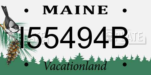 I55494B Maine License Plate