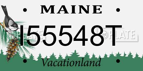 I55548T Maine License Plate