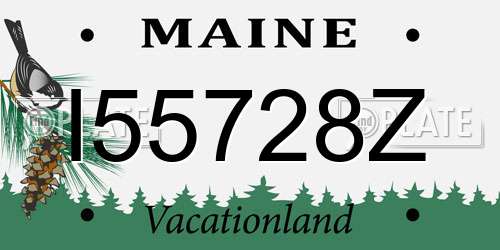 I55728Z Maine License Plate