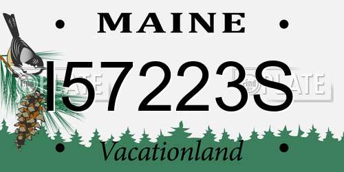 I57223S Maine License Plate