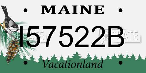 I57522B Maine License Plate