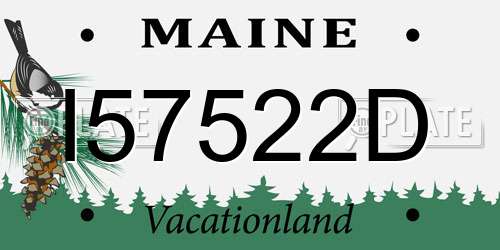 I57522D Maine License Plate