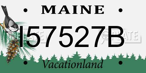 I57527B Maine License Plate