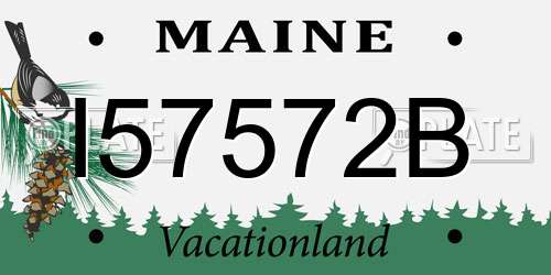 I57572B Maine License Plate