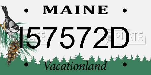 I57572D Maine License Plate
